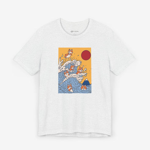 Funny Corgi Shirt for Women - Japanese Art Corgi Lover Tee